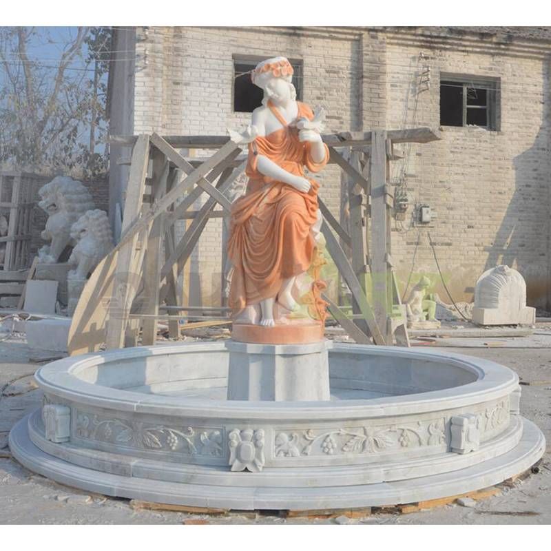 Garden Beautiful Marble Lady Water Feature Fountains