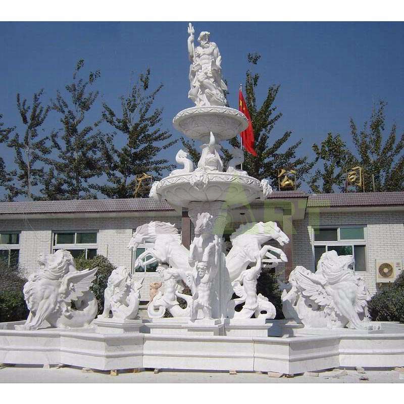 Hand Carved Natural Stone Round Water Fountains For Garden Decoration