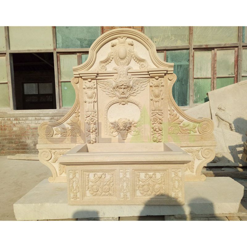 Custom Design Marble Figure Stone Beautiful Girl Wall Fountain