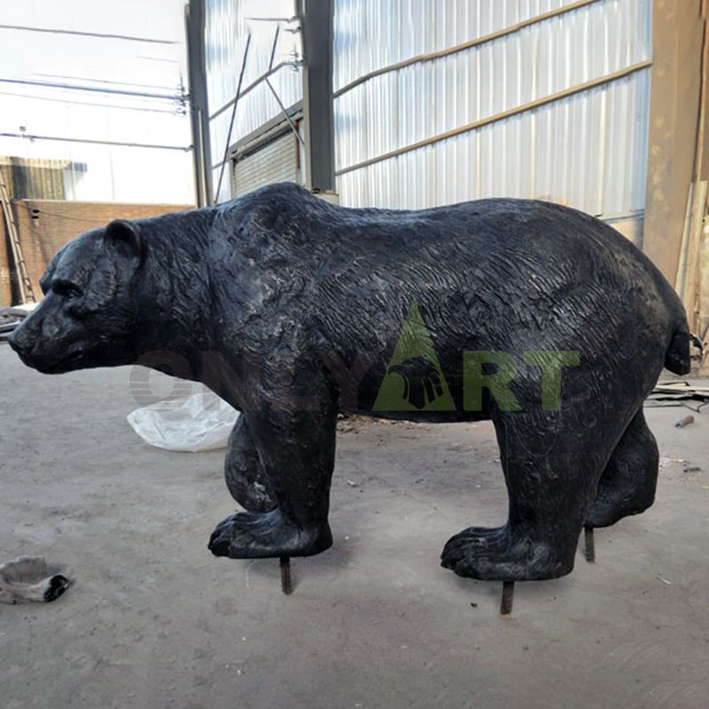 Fine Workmanship Animal Sculpture Life Size Bronze Bear Statue