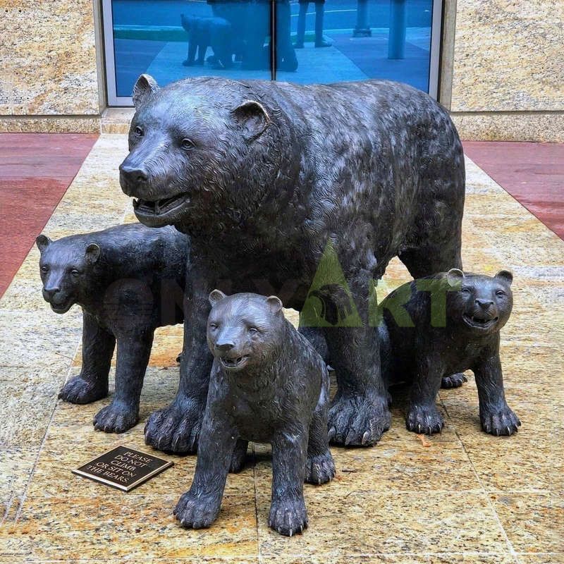 Best quality life size bronze bear statue for sale